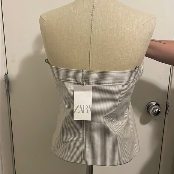 NWT Zara Striped Strapless Top - Picture 4 of 6
